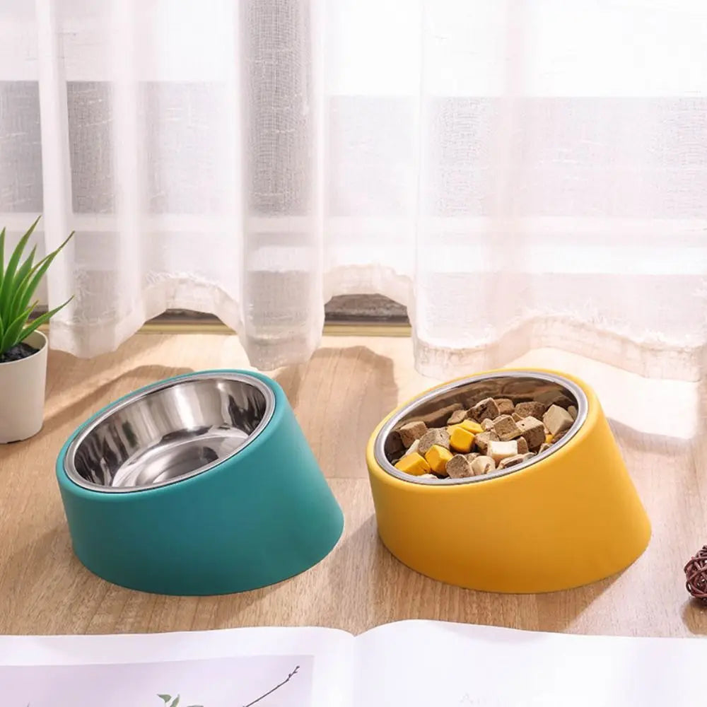 Anti Rollover Dog Feeder with Stainless Steel Bowl