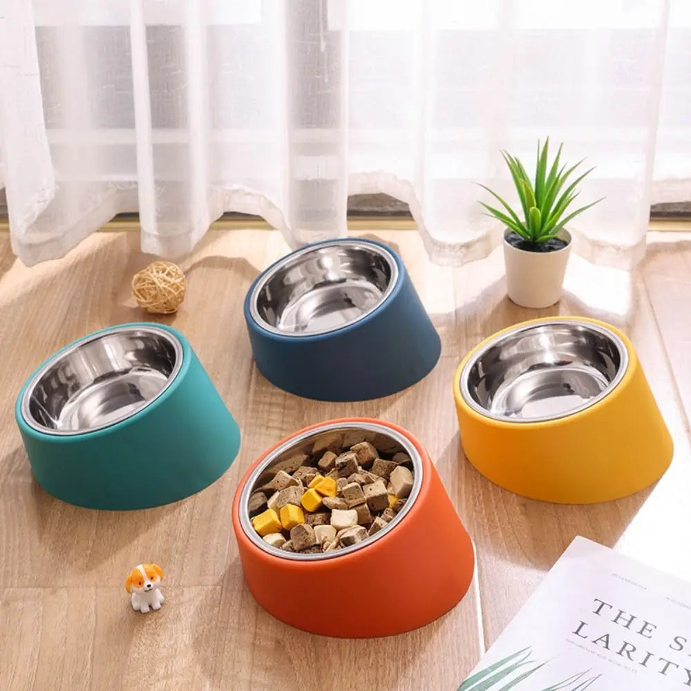 Anti Rollover Dog Feeder with Stainless Steel Bowl