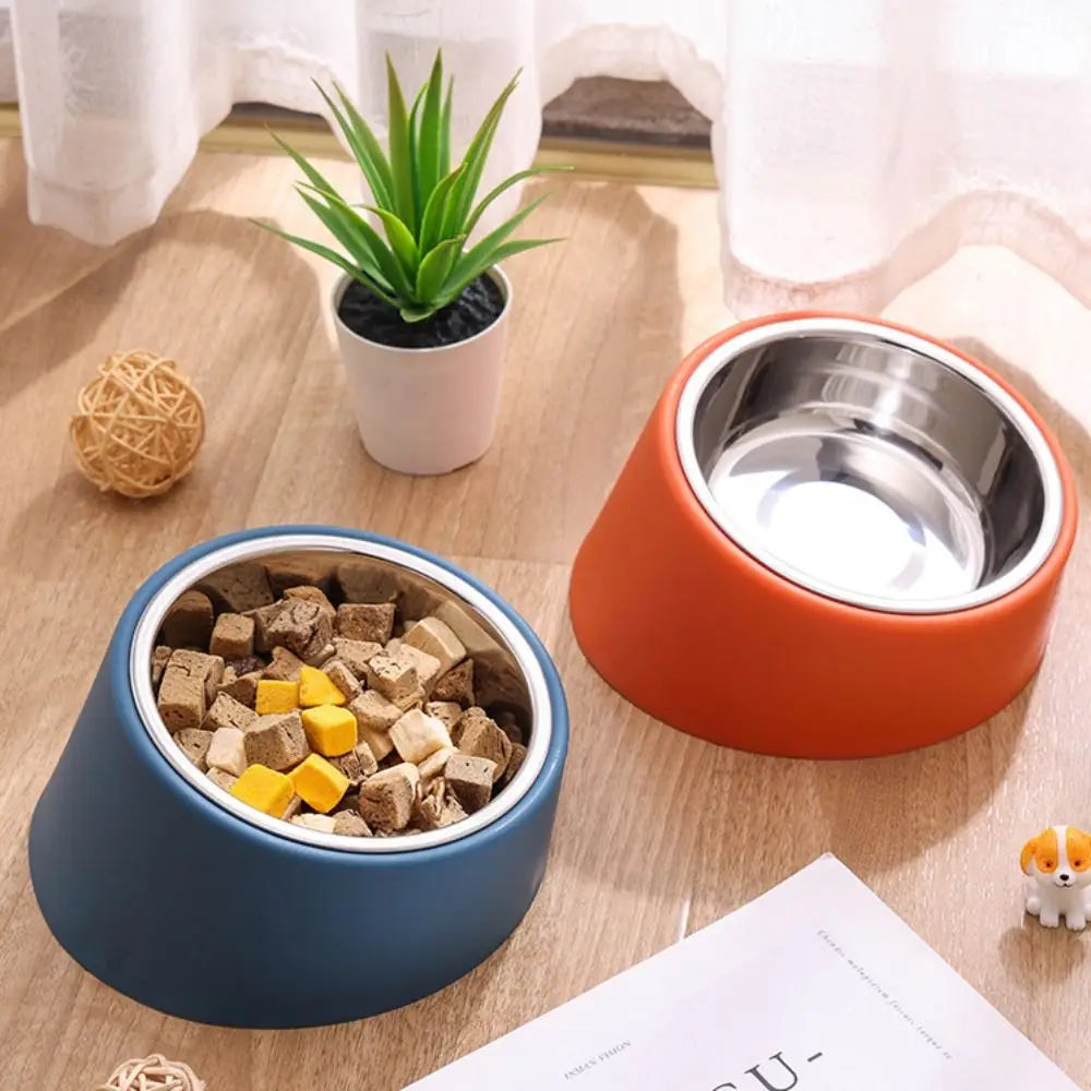 Anti Rollover Dog Feeder with Stainless Steel Bowl