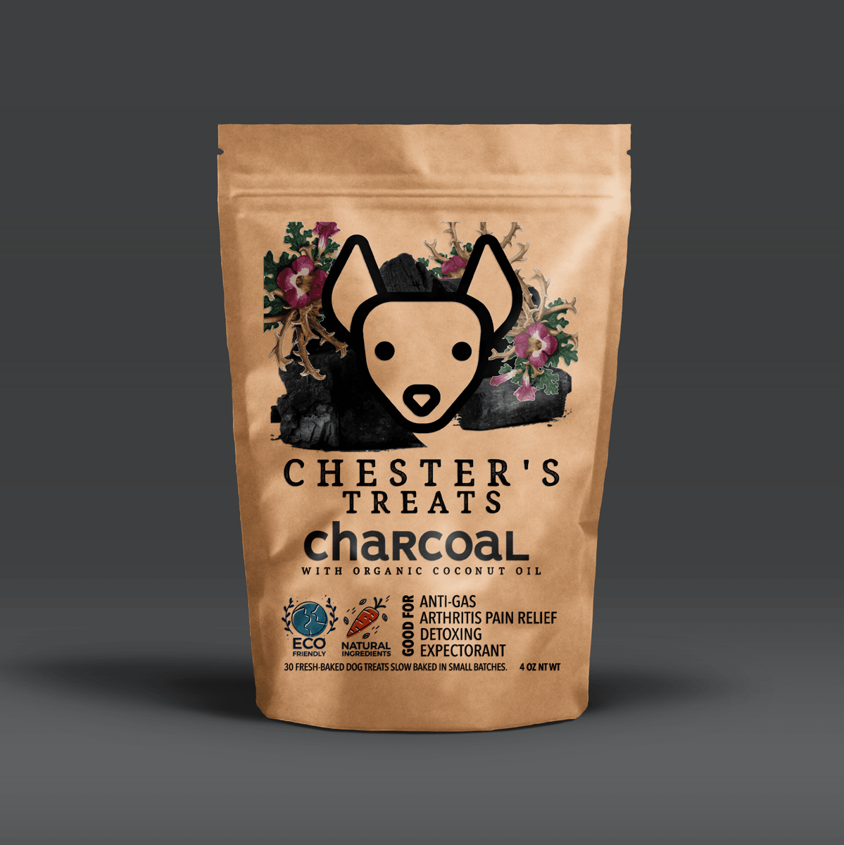 Chester's Activated Charcoal Dog Treats Good for Detoxing