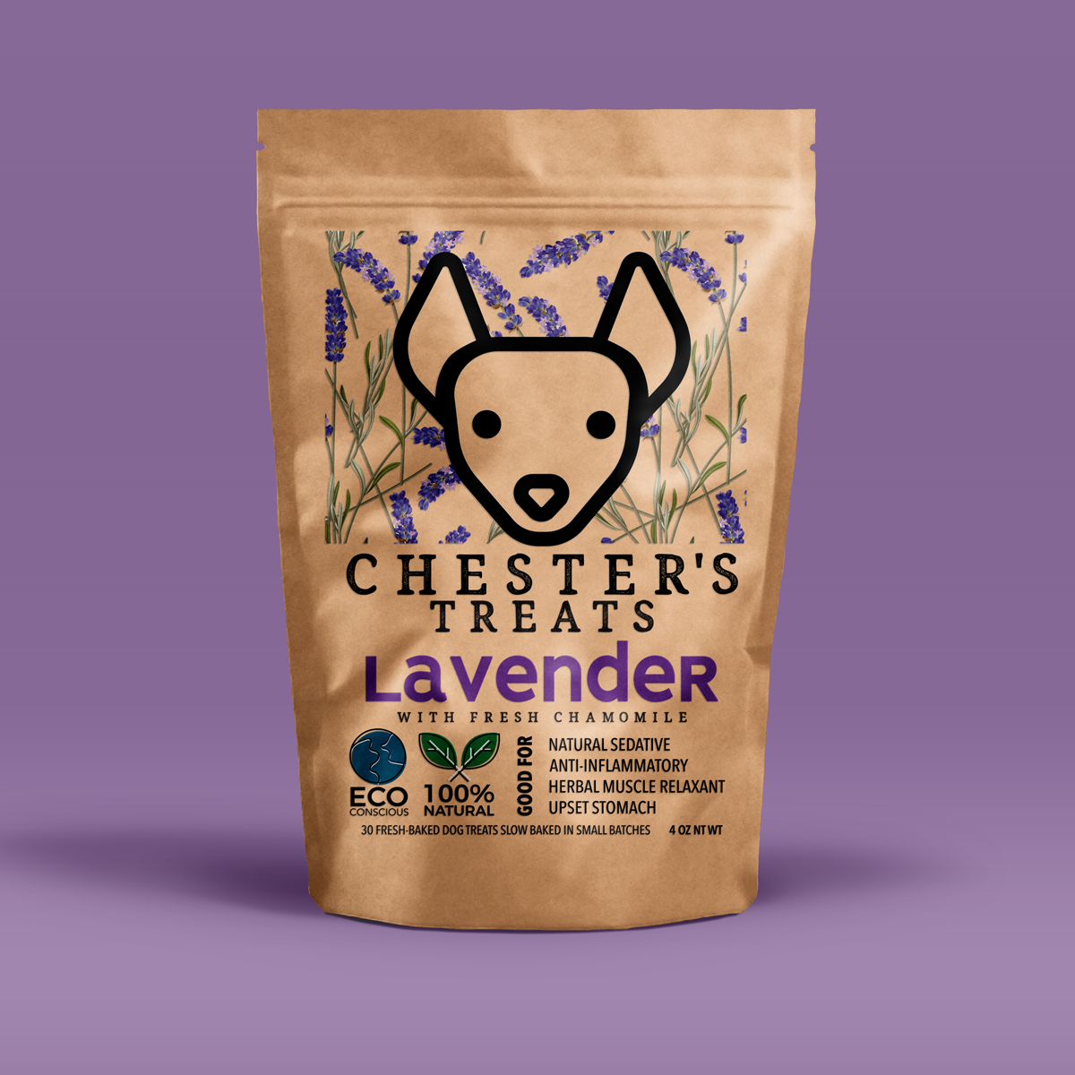 Chester's Lavender Dog Treats with Natural Calming Herbs